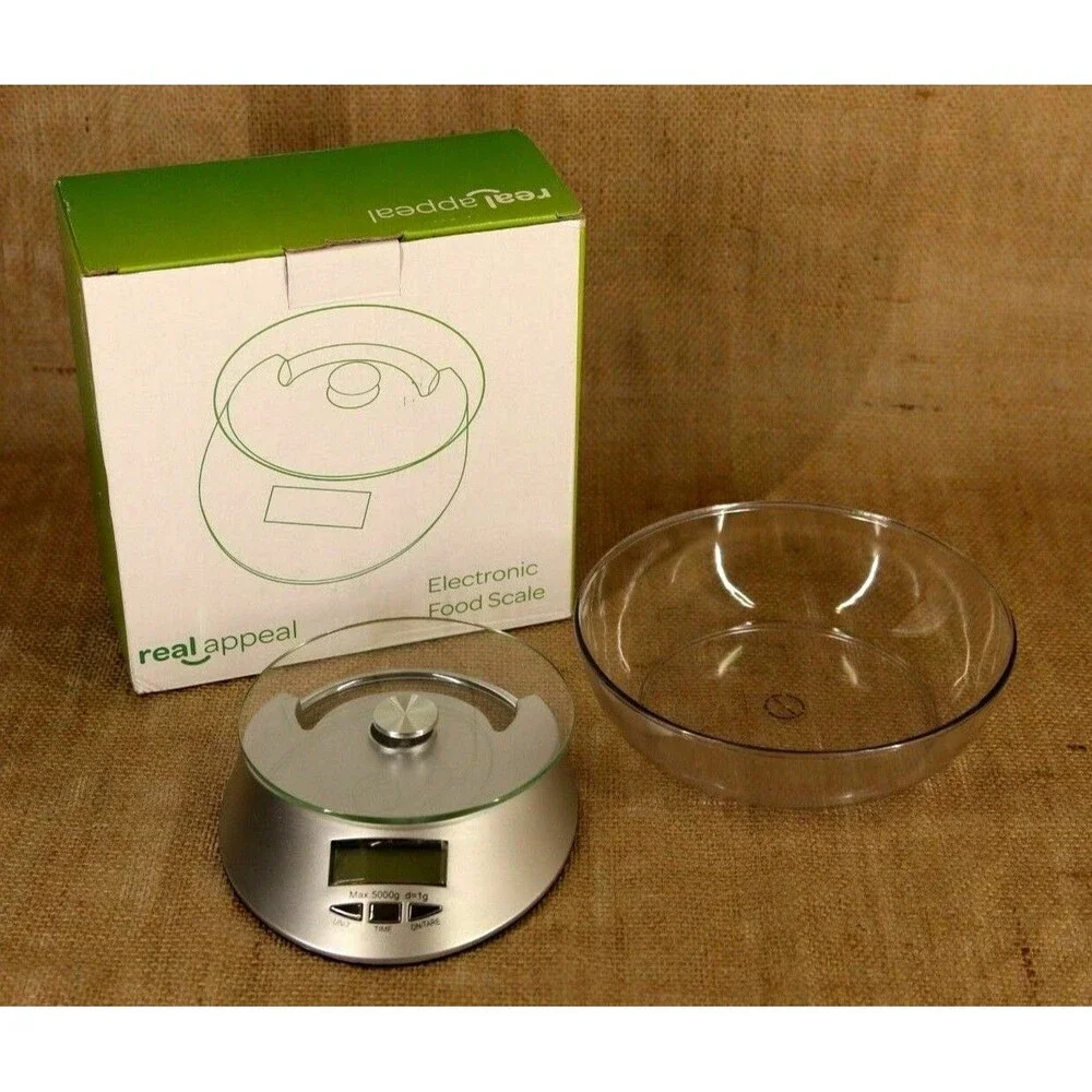 Real Deal Electronic Food Scale Model CR2O32 Digital Scale with Glass Bowl